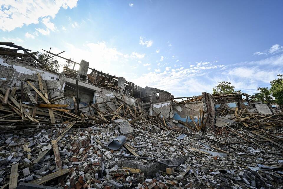 Ukraine-Krieg - Zerstörtes Krankenhaus in Myrnohrad Ukraine-Krieg - Zerstörtes Krankenhaus in Myrnohrad