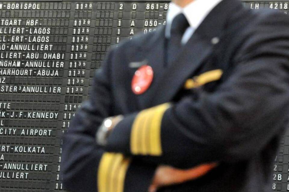 Streikender Lufthansa-Pilot Streikender Lufthansa-Pilot