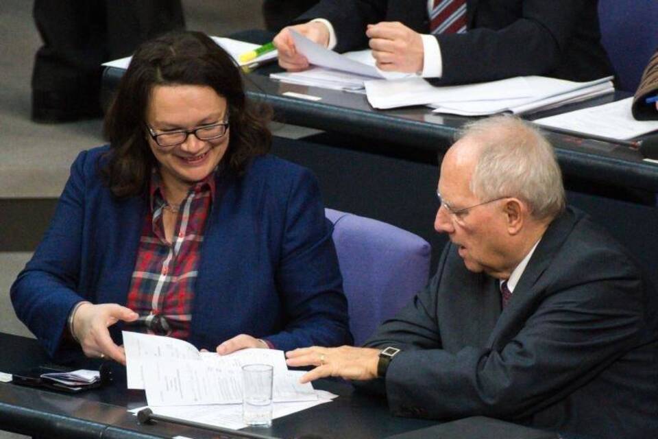 Andrea Nahles und Wolfgang Schäuble