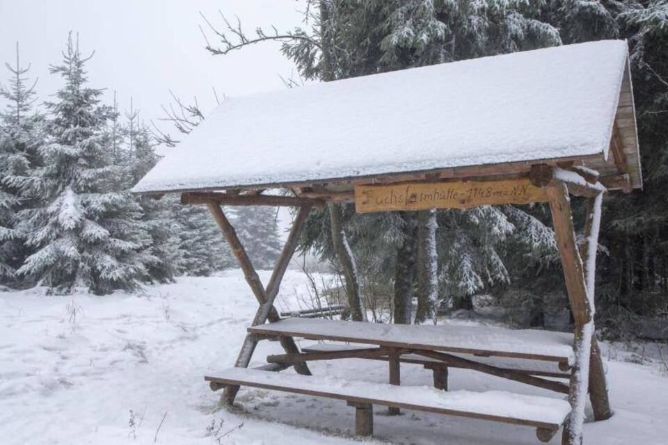 Schnee auf dem Fichtelberg