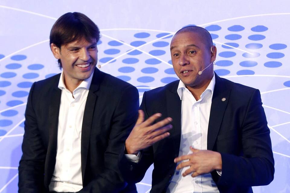 Ex-Real-Madrid-Stars Fernando Morientes und Roberto Carlos Ex-Real-Madrid-Stars Fernando Morientes und Roberto Carlos