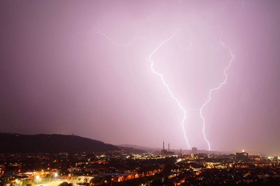 Unwetter über Stuttgart