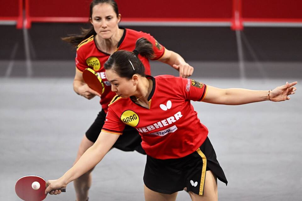 Deutsches Tischtennis-Doppel Yuan Wan/Sabine Winter