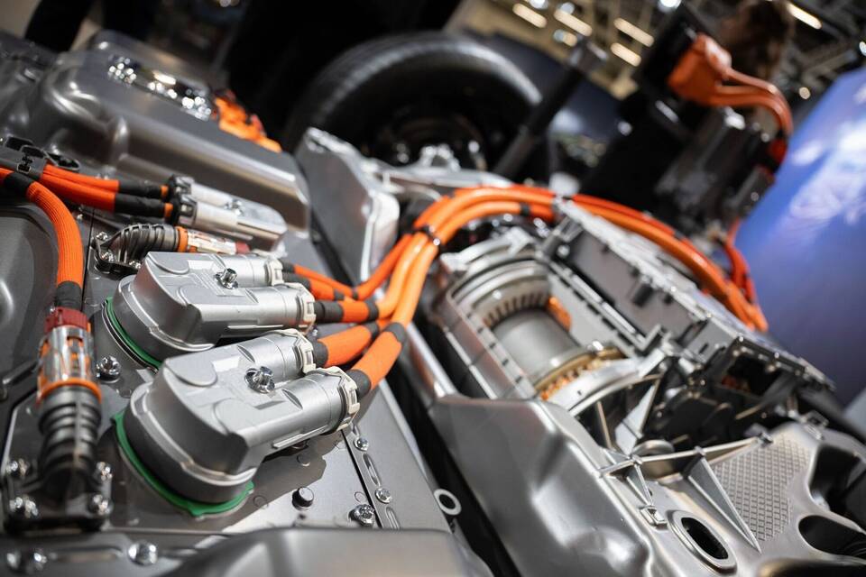 Fahrgestell mit Batterie für ein E-Auto