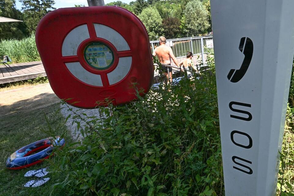 Rettungsring an Badesee