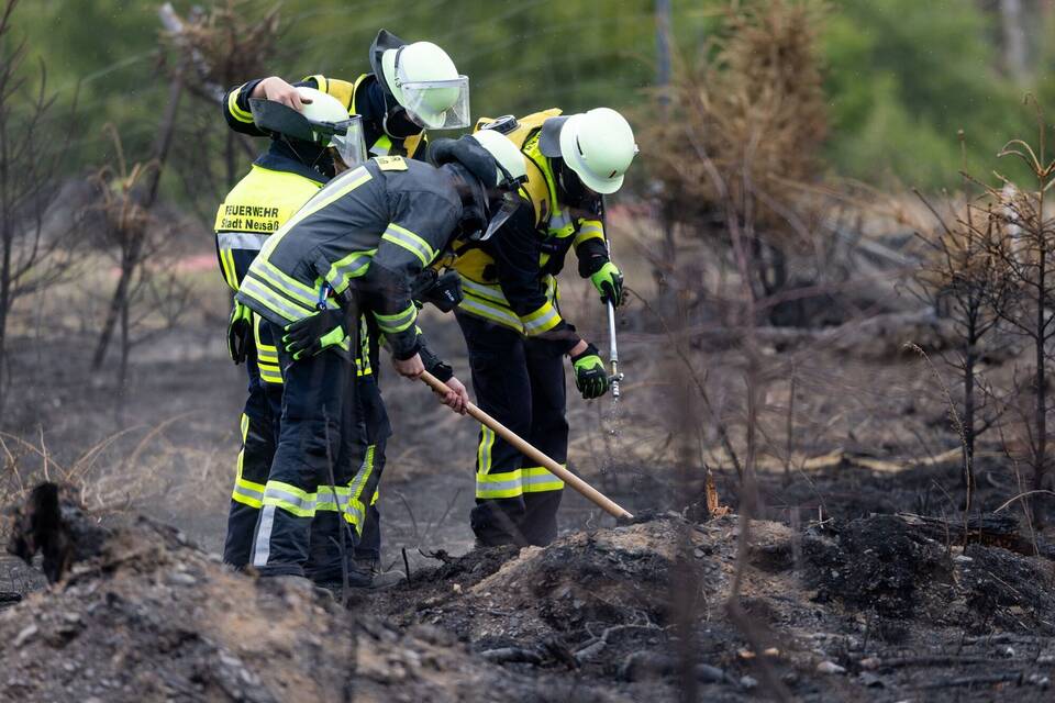 Waldbrand in Thüringen - Saalfelder Höhe