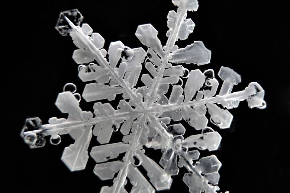 Paar verewigt Schneeflocken hinter Glas Paar verewigt Schneeflocken hinter Glas