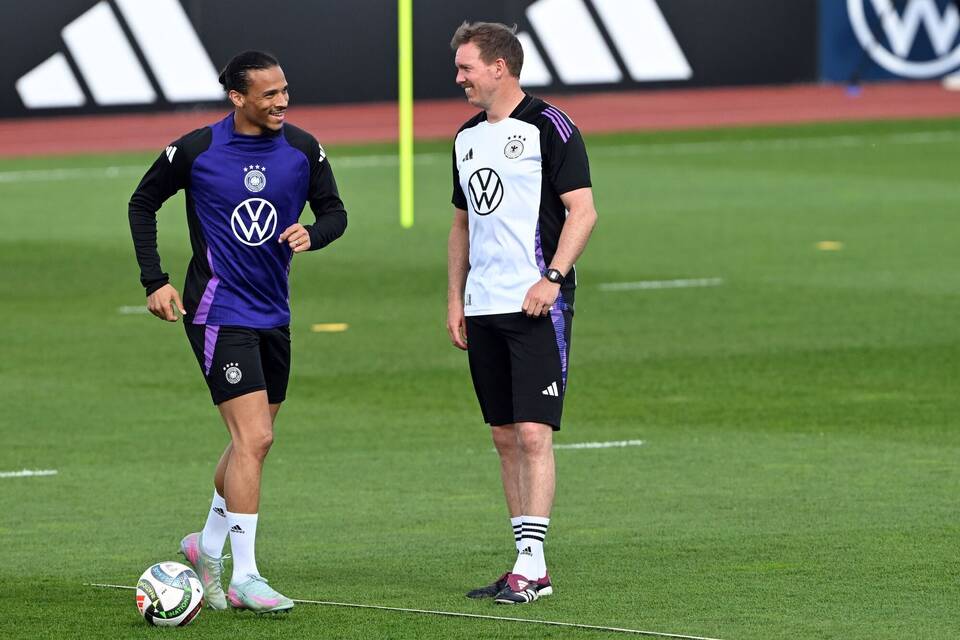 Leroy Sane und Julian Nagelsmann Leroy Sane und Julian Nagelsmann