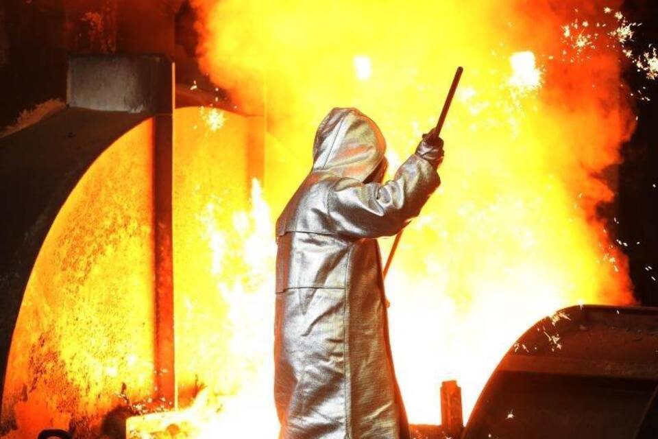 Abstich am Hochofen bei Thyssenkrupp Abstich am Hochofen bei Thyssenkrupp