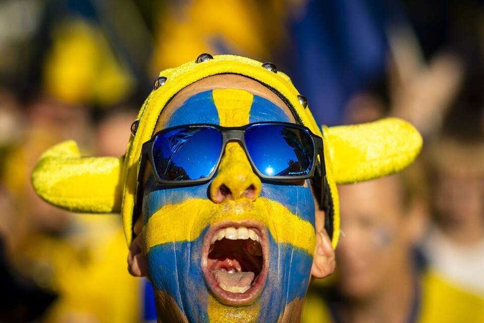 Ein schwedischer Fußballfan