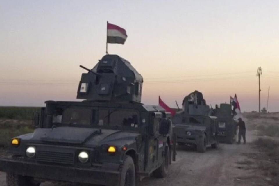 Irakische Soldaten südlich von Kirkuk