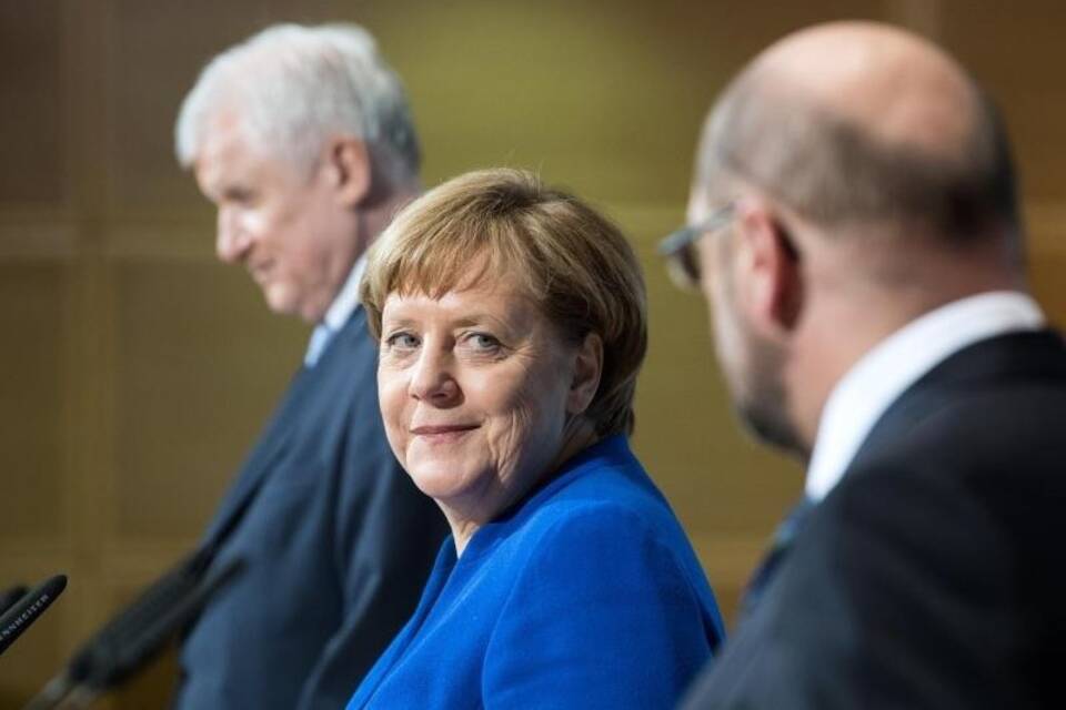 Seehofer, Merkel und Schulz