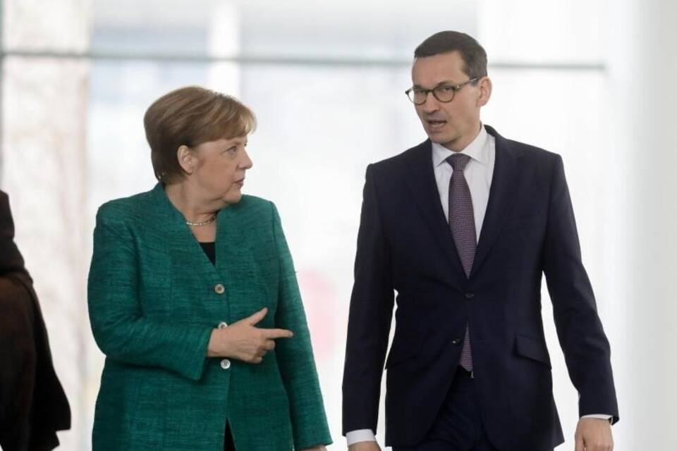 Merkel und Morawiecki