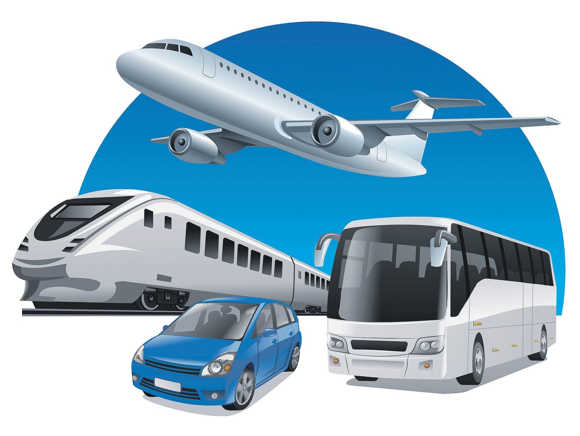 Verkehrsmittel Flugzeug, Bus oder Bahn? Reise RNZ