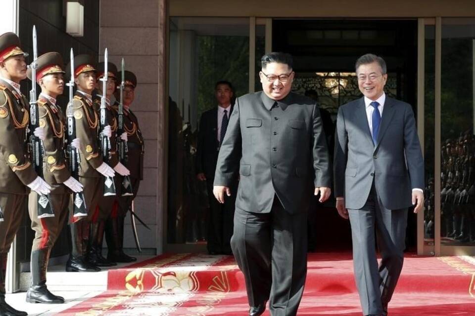 Kim Jong Un  und Moon Jae In