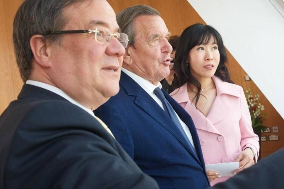 Laschet, Schröder und Kim in Düsseldorf