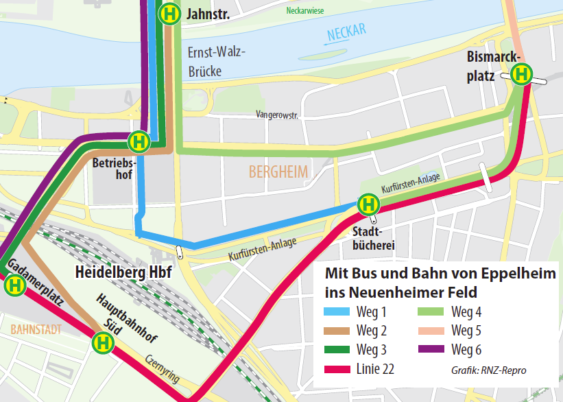 Fahrplanwechsel So kommen die Eppelheimer zum Neuenheimer Feld Nachrichten Region Heidelberg Fahrplanwechsel So kommen die Eppelheimer zum Neuenheimer Feld Nachrichten Region Heidelberg
