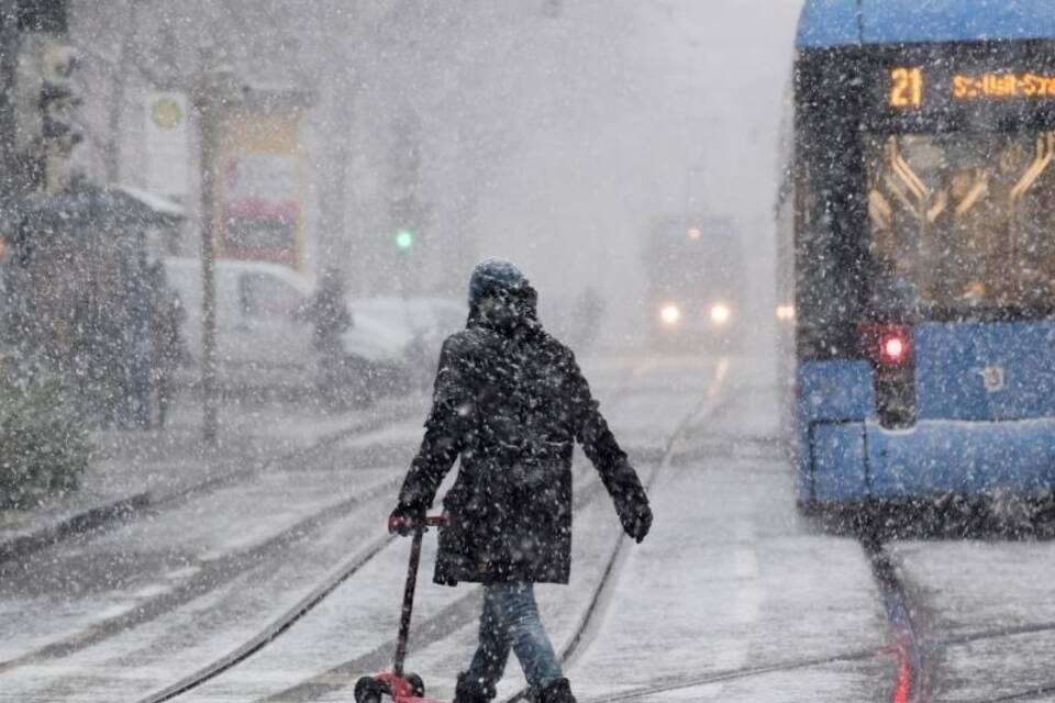 Schneefall in München