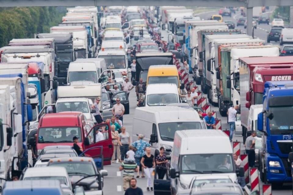 Stau auf der Autobahn