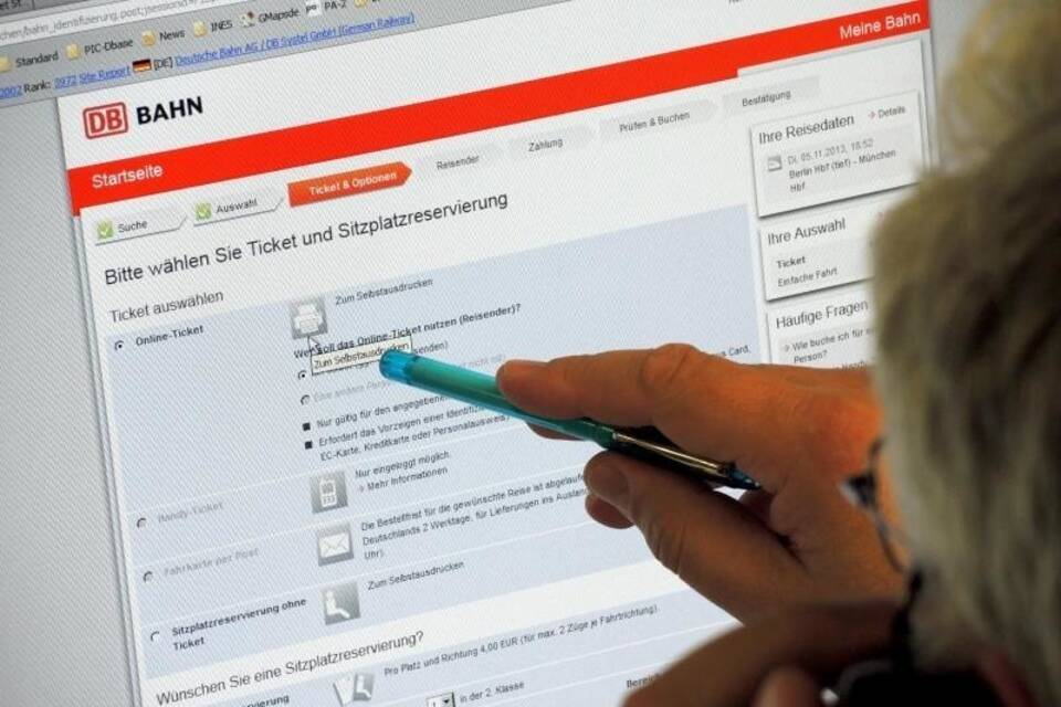 Online-Ticketkauf bei der Bahn