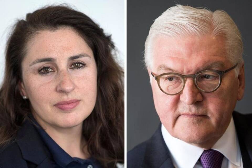 Seda Basay-Yildiz und Frank-Walter Steinmeier