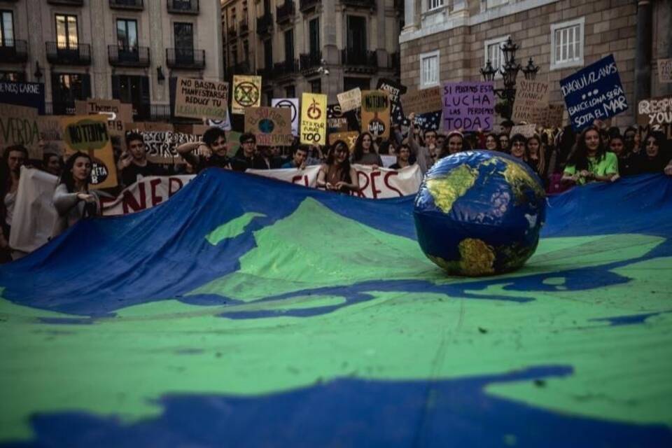 Demonstration für mehr Klimaschutz in Barcelona