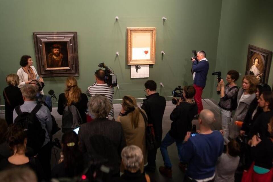 Geschreddertes Banksy-Bild in Stuttgart Geschreddertes Banksy-Bild in Stuttgart