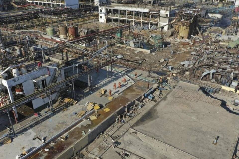 Explosion im Chemiepark in China Explosion im Chemiepark in China
