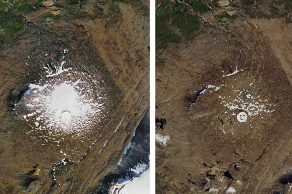 Isländischer Gletscher Okjökull Isländischer Gletscher Okjökull