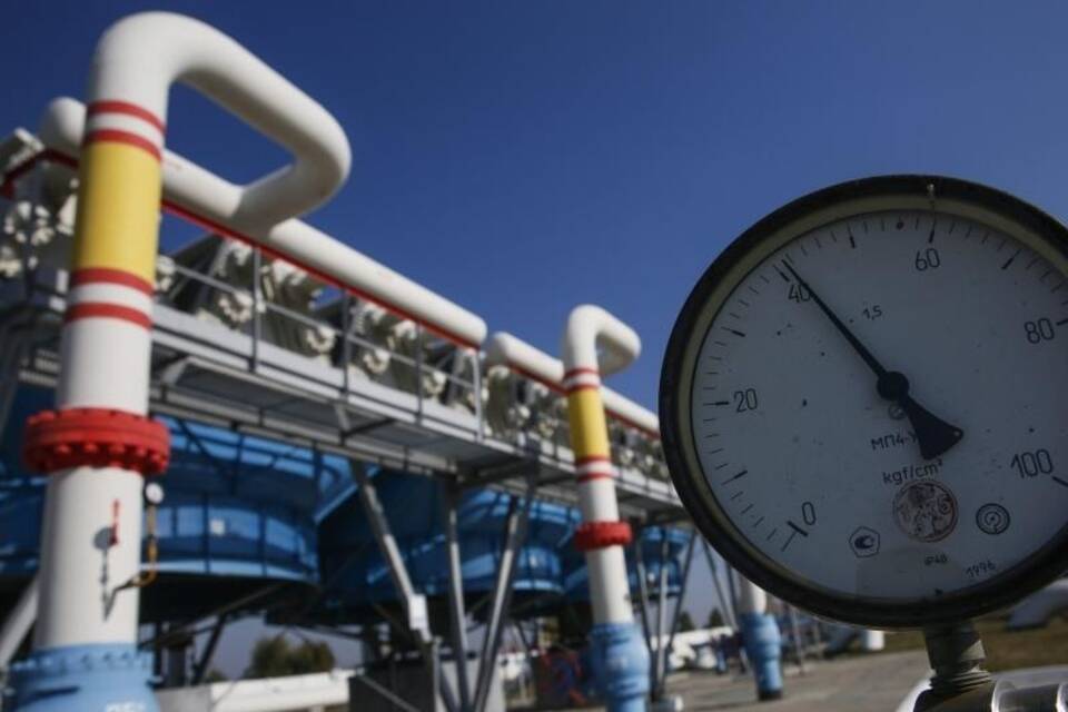 Gasverdichterstation im Dorf Mryn Gasverdichterstation im Dorf Mryn