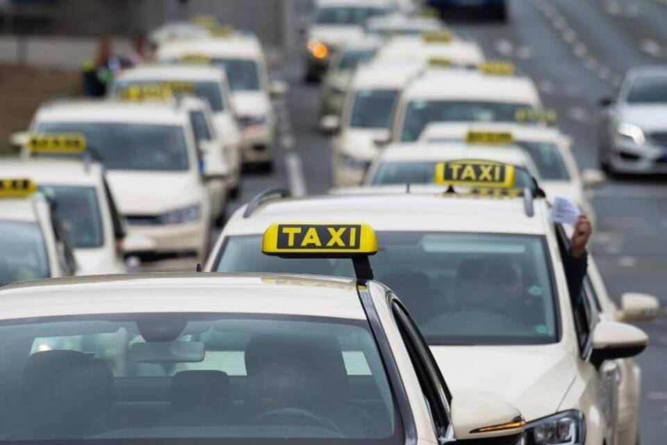 Protestierende Taxi-Fahrer