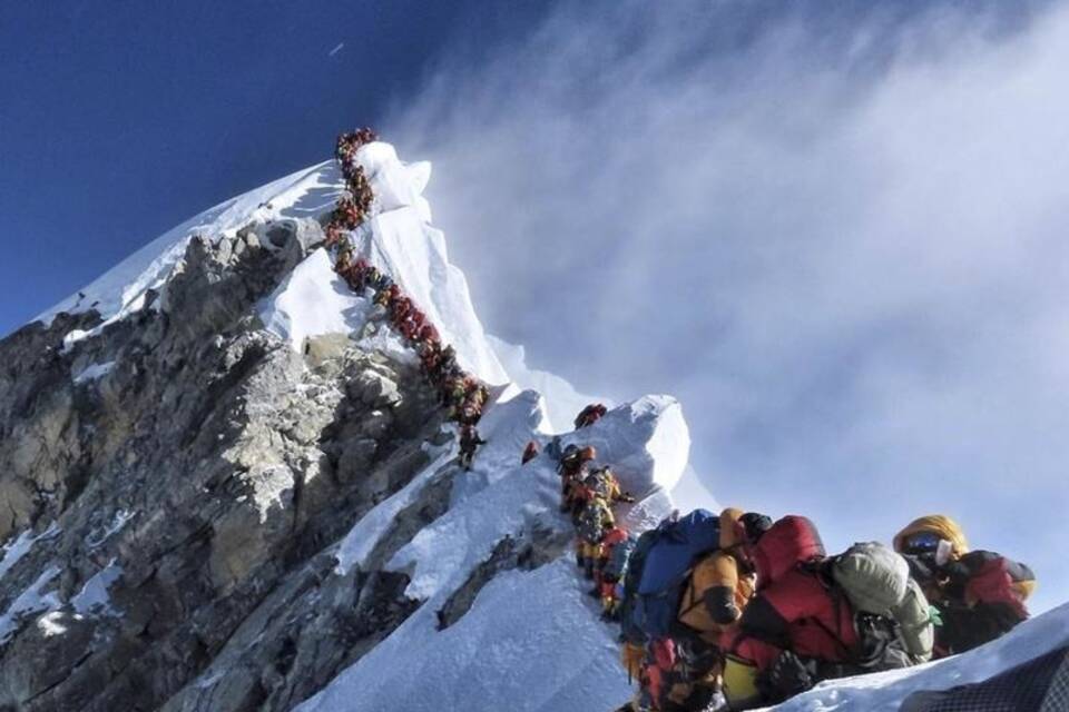 Stau am Mount Everest