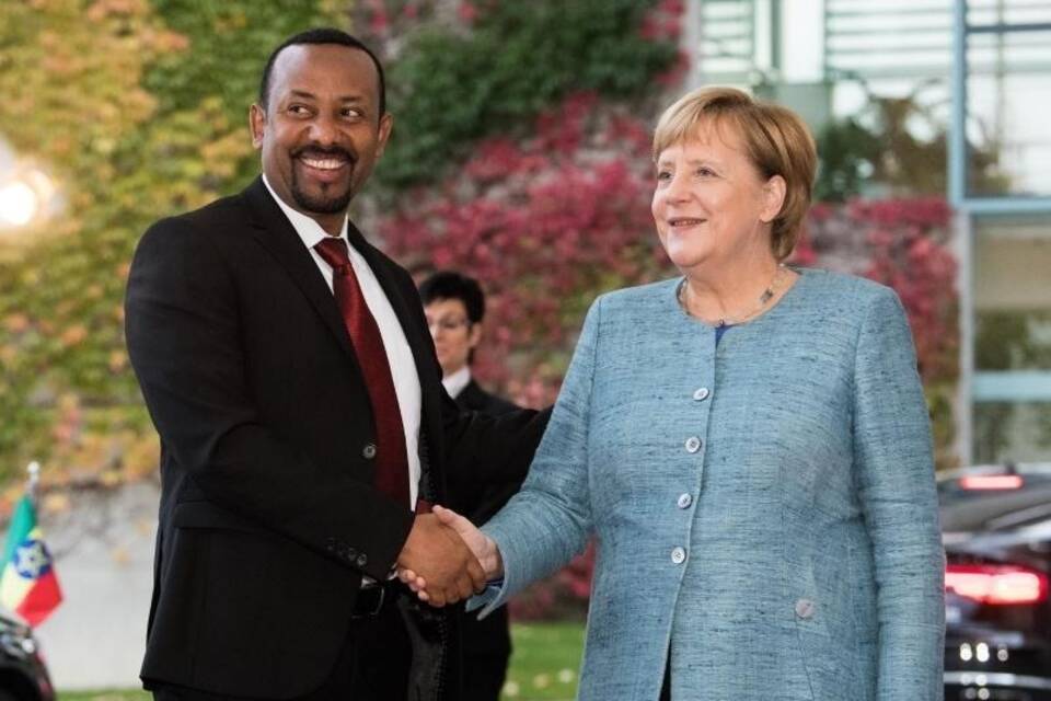 Abiy Ahmed und Angela Merkel