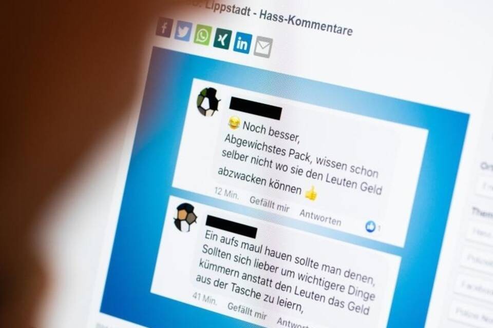 Hasskommentare gegen Polizei