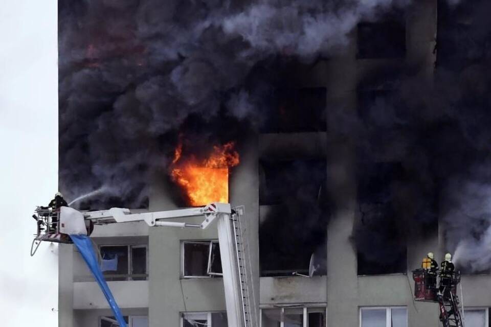 Hochhausbrand in der Slowakei Hochhausbrand in der Slowakei