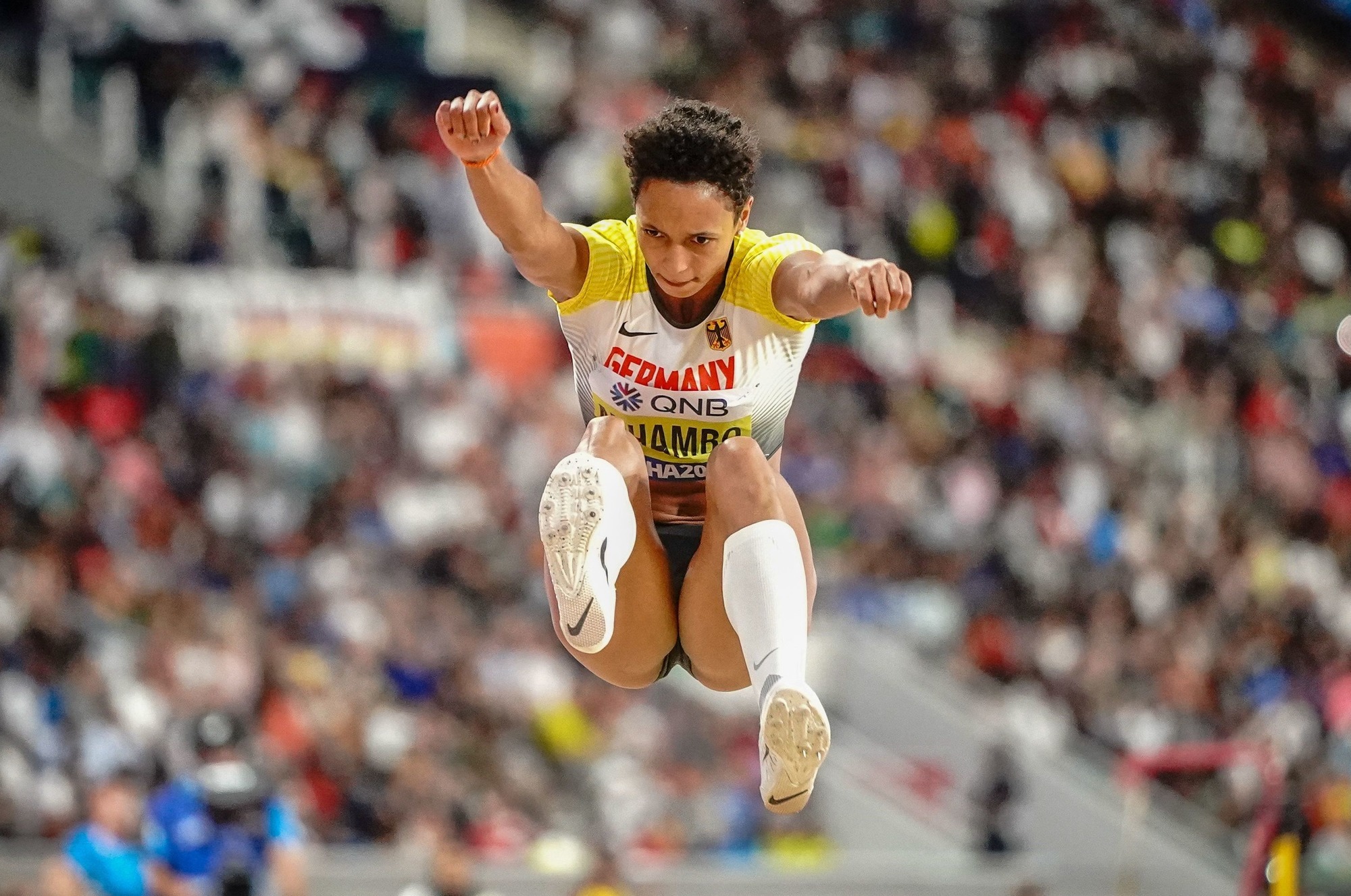 Какой мировой прыжок в длину. Малайка Михамбо. Leichtathleti_. Weitsprung.