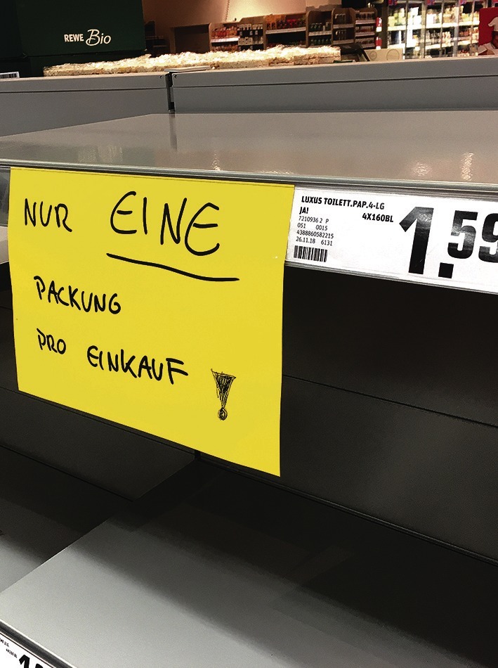 Toilettenpapier Fur 8 49 Euro Beobachtungen In Zeiten Der Corona Krise Nachrichten Region Heidelberg Rnz