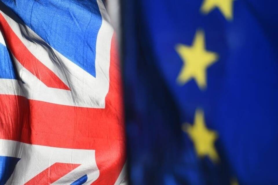 Britische und europäische Flagge Britische und europäische Flagge