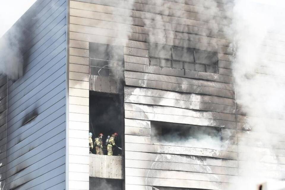 Baustellen-Brand in Südkorea Baustellen-Brand in Südkorea
