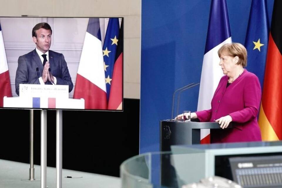 Pressekonferenz Merkel und Macron