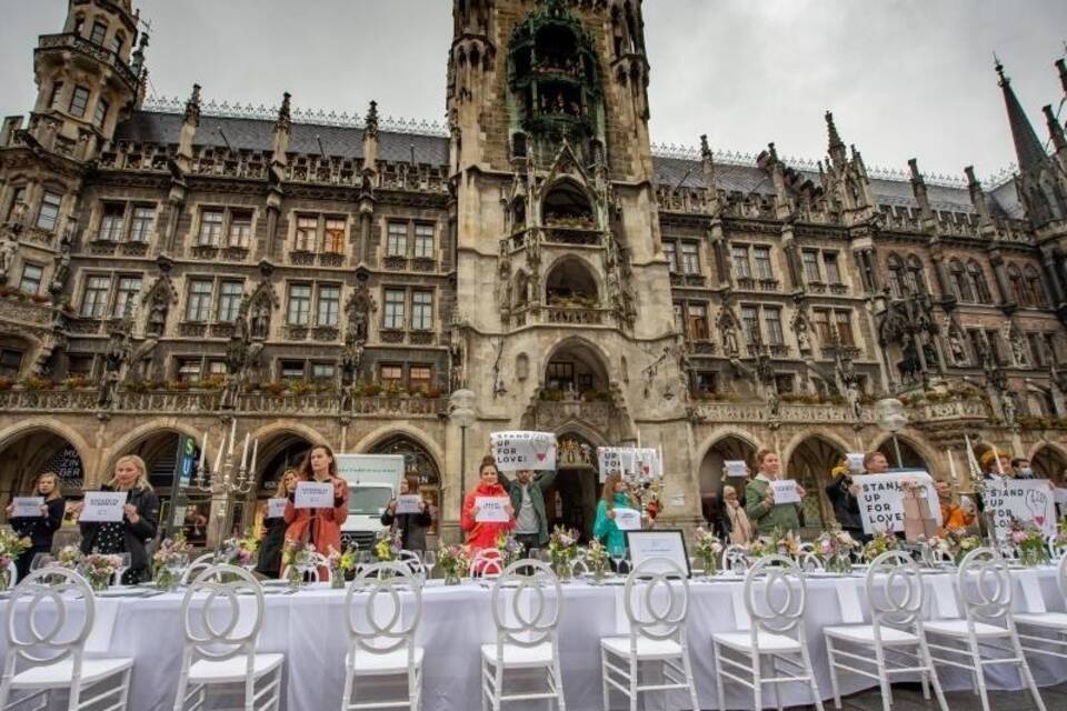 Hochzeitsdienstleister demonstrieren in München