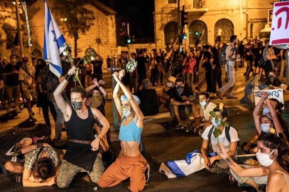 Protest gegen den israelischen Premierminister Protest gegen den israelischen Premierminister