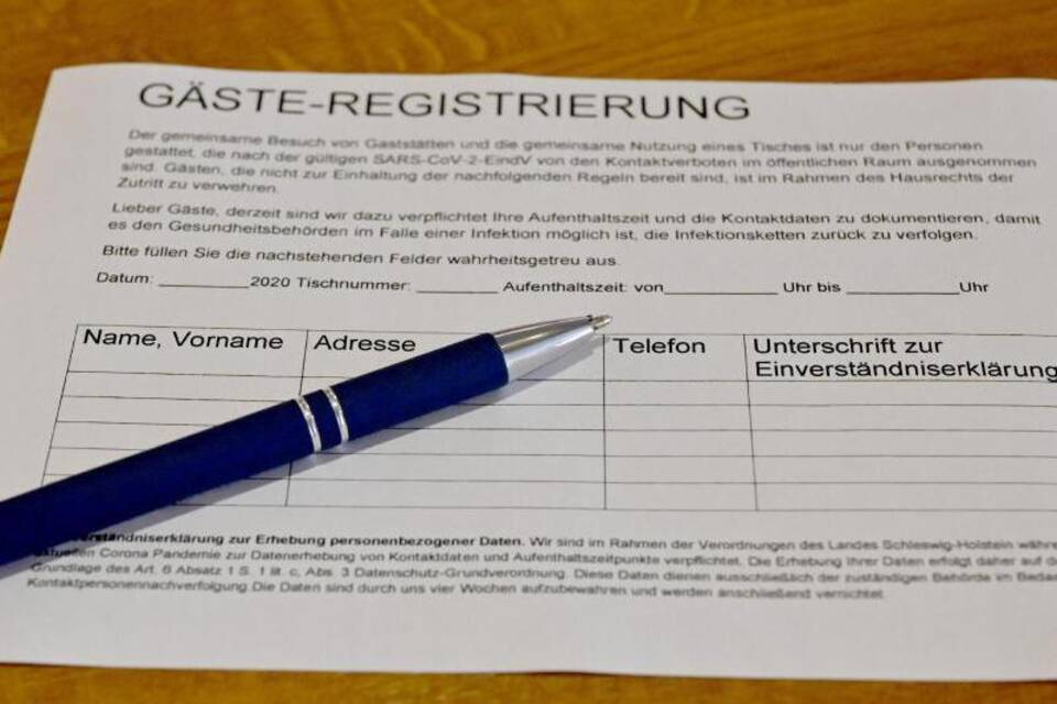 Gästelisten als Corona-Vorsorge Gästelisten als Corona-Vorsorge