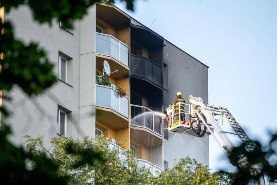 Hochhausbrand in Tschechien